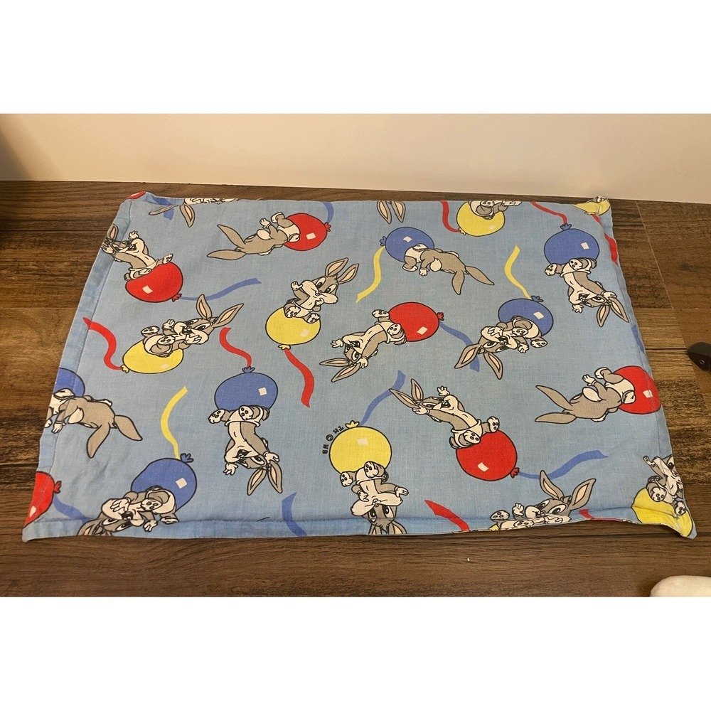 Vintage Baby Looney Tunes Handmade Mini Pillowcase 18" X 12" Bugs Bunny Balloons